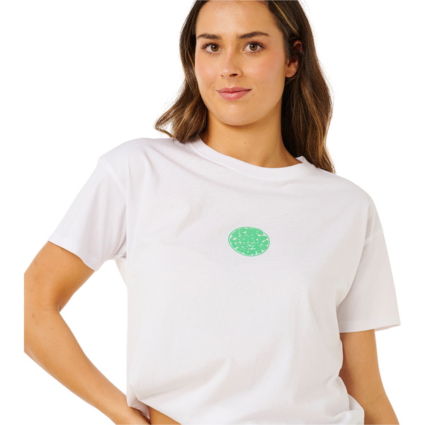 2026 Rip Curl Frauen Icons Of Surf Relaxed Tee 0EGWTE - Optical White